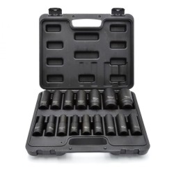 Nástrčné nárazové hlavice 1/2", 10-32mm, 16ks v kufríku GEKO