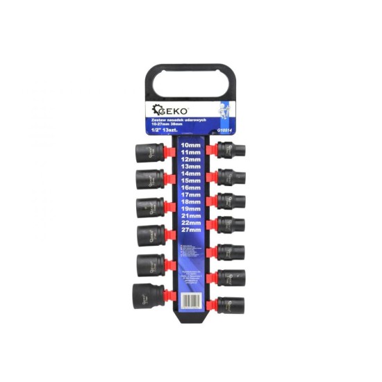 Nástrčné hlavice 1/2", 13 ks 10-27 mm, 38 mm, GEKO Nástrčné hlavice 1/2", 13 ks 10-27 mm, 38 mm, GEKO