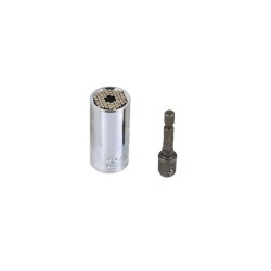 Univerzálna nástrčná hlava CrV 7-19mm + adaptér GEKO