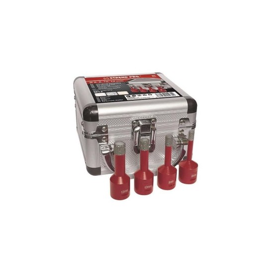 Diamantové dierovky Strend Pro, súprava vrtákov 4, 6-12 mm, závit M14 Diamantové dierovky Strend Pro, súprava vrtákov 4, 6-12 mm, závit M14
