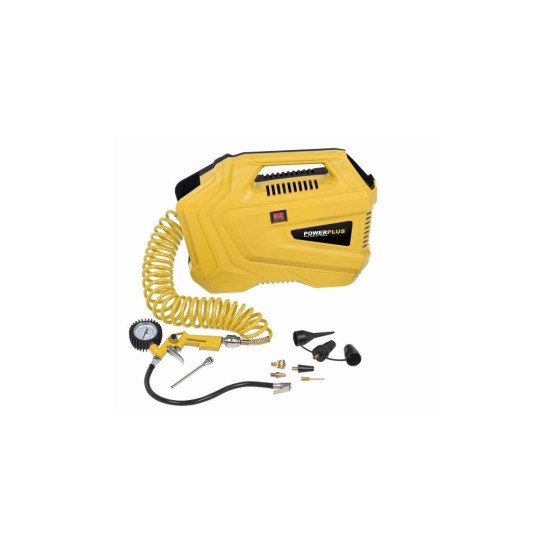 POWX1706 Kompresor 1100W + 11 ks príslušenstva. bezolejový POWERPLUS