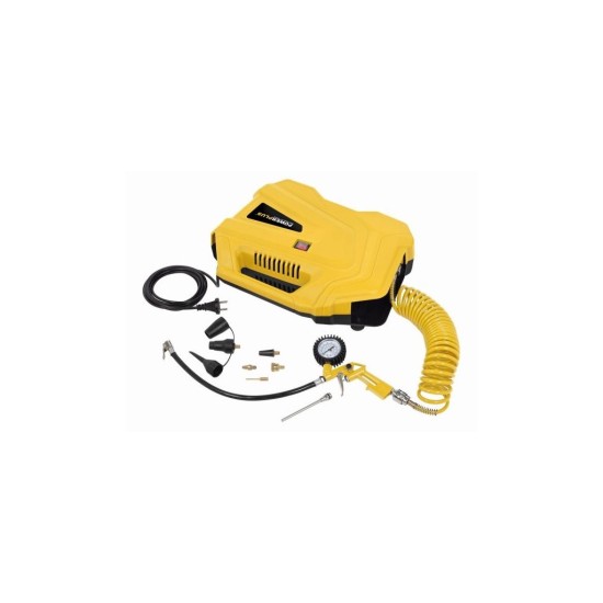 POWX1706 Kompresor 1100W + 11 ks príslušenstva. bezolejový POWERPLUS