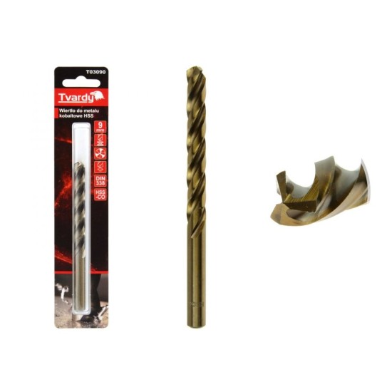 Kobaltový vrták do kovu HSS-Co, M35, 9mm TVARDY Kobaltový vrták do kovu HSS-Co, M35, 9mm TVARDY