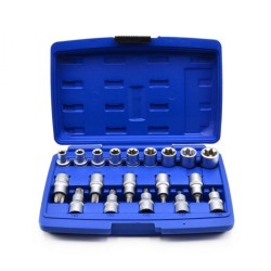 Sada nástrčných hláv a bitov TORX 1/2", 19ks GEKO Sada nástrčných hláv a bitov TORX 1/2", 19ks GEKO