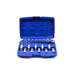 Sada nástrčných hláv a bitov TORX 1/2", 19ks GEKO Sada nástrčných hláv a bitov TORX 1/2", 19ks GEKO
