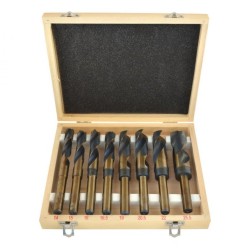 Súprava 8 vrtákov HSS-Co 14-25,5 mm na oceľ a drevo GEKO