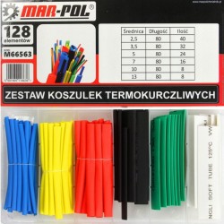 Zmršťovacia bužírka, sada 128ks MAR-POL Zmršťovacia bužírka, sada 128ks MAR-POL