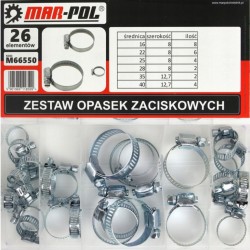 Hadicové svorky, 26ks, 16-40mm MAR-POL Hadicové svorky, 26ks, 16-40mm MAR-POL