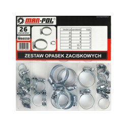 Hadicové svorky, 26ks, 16-40mm MAR-POL Hadicové svorky, 26ks, 16-40mm MAR-POL