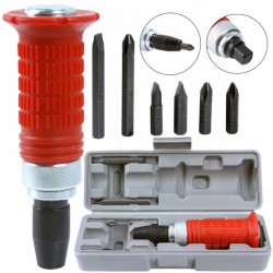 Rázový skrutkovač s bitmi 6ks, 1/2" MAR-POL