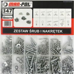 Sada skrutiek, matíc a podložiek 347ks MAR-POL Sada skrutiek, matíc a podložiek 347ks MAR-POL