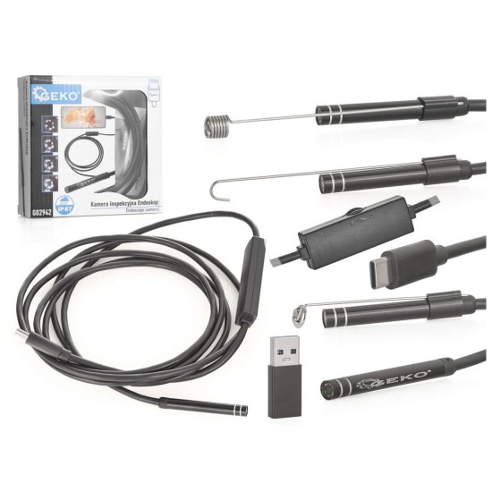 Inšpekčná kamera, endoskop 5.5mm, 2m, USB C / USB 2.0 GEKO Inšpekčná kamera, endoskop 5.5mm, 2m, USB C / USB 2.0 GEKO
