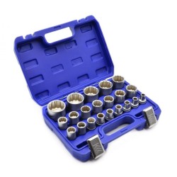 Nástrčné hlavice 8-36mm, sada 21ks, CrV, 12-hraná v puzdre GEKO Nástrčné hlavice 8-36mm, sada 21ks, CrV, 12-hraná v puzdre GEKO