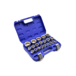 Nástrčné hlavice 8-36mm, sada 21ks, CrV, 12-hraná v puzdre GEKO