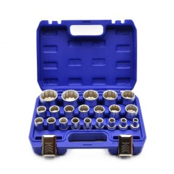 Nástrčné hlavice 8-36mm, sada 21ks, CrV, 12-hraná v puzdre GEKO