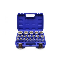 Nástrčné hlavice 8-36mm, sada 21ks, CrV, 12-hraná v puzdre GEKO