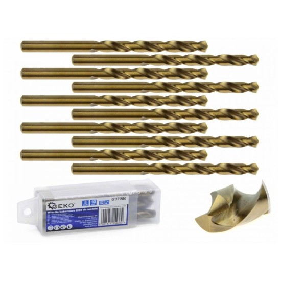 Kobaltový vrták do kovu HSS-Co, DIN 338, 8mm, 10ks GEKO
