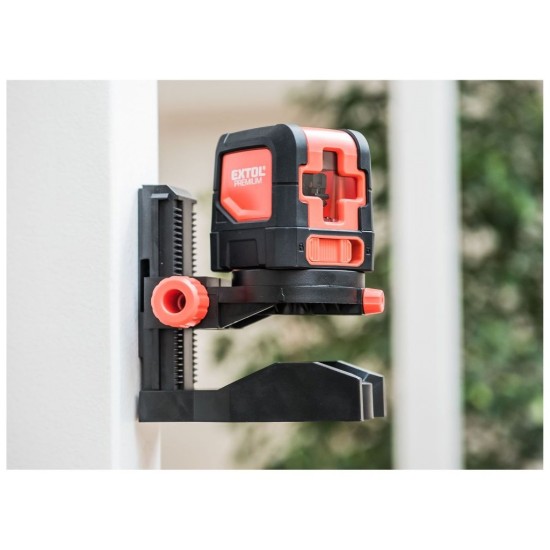 Zelený čiarový laser 1H1V krížový samonivelačný EXTOL PREMIUM