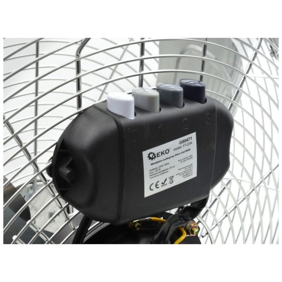 Podlahový ventilátor 120W, 45cm oceľ INOX GEKO
