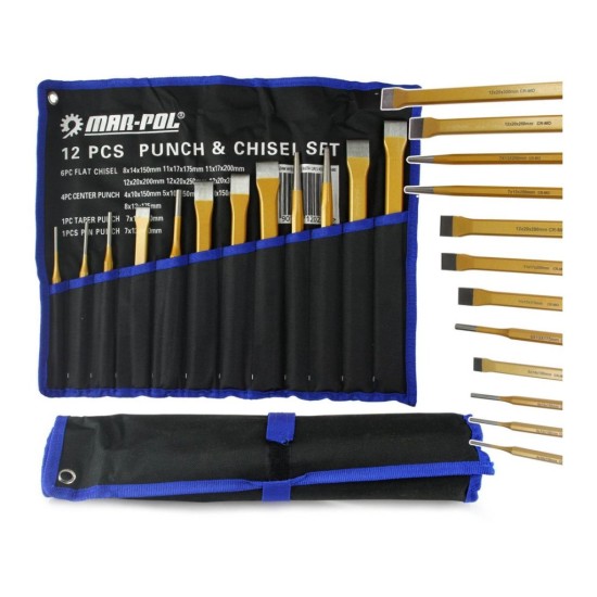 Sada razníkov a dlát 12ks MAR-POL Sada razníkov a dlát 12ks MAR-POL