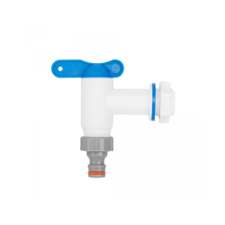 Záhradný ventil PP vstup 3/4", koncovka 3/4" s konektorom, biela