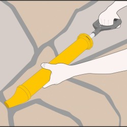 Výtlačná spárovací pistole zahnutá hubice