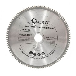 Pílový kotúč na drevo 250x32mm 100T s redukciou na 25,4mm GEKO