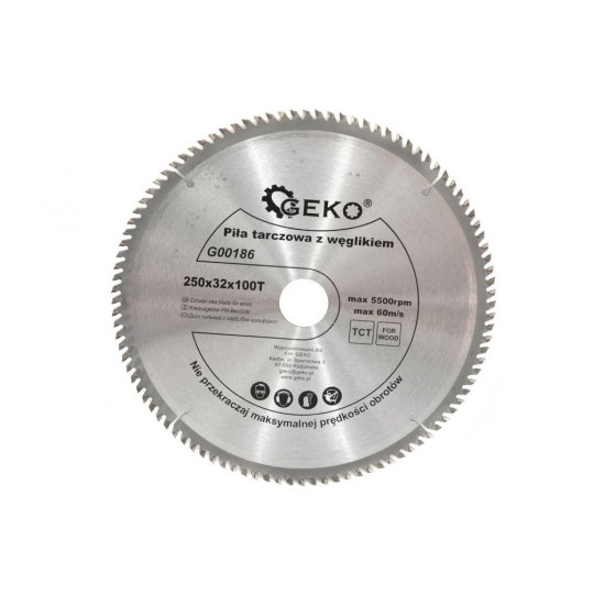 Pílový kotúč na drevo 250x32mm 100T s redukciou na 25,4mm GEKO Pílový kotúč na drevo 250x32mm 100T s redukciou na 25,4mm GEKO