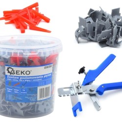 Vyrovnávací systém na dlaždice a dlažbu s klinmi a sponami, sada 401ks GEKO Vyrovnávací systém na dlaždice a dlažbu s klinmi a sponami, sada 401ks GEKO