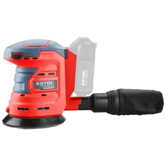 Excentrická brúska SHARE20V, 125mm, 20V Li-ion, bez akumulátora a nabíjačky EXTOL PREMIUM Excentrická brúska SHARE20V, 125mm, 20V Li-ion, bez akumulátora a nabíjačky EXTOL PREMIUM