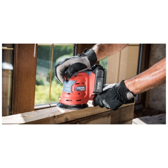 Excentrická brúska SHARE20V, 125mm, 20V Li-ion, bez akumulátora a nabíjačky EXTOL PREMIUM Excentrická brúska SHARE20V, 125mm, 20V Li-ion, bez akumulátora a nabíjačky EXTOL PREMIUM