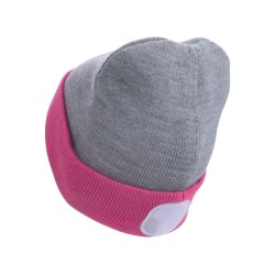 Kryt s čelovkou 45lm, nabíjateľný, USB, svetlošedá/ružová, obojstranný, univerzálna veľkosť EXTOL LIGHT