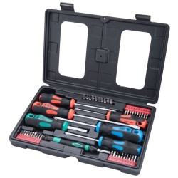 Sada skrutkovačov a bitov 47ks, hroty 1/4" a mini hroty 4mm, CrV EXTOL PREMIUM