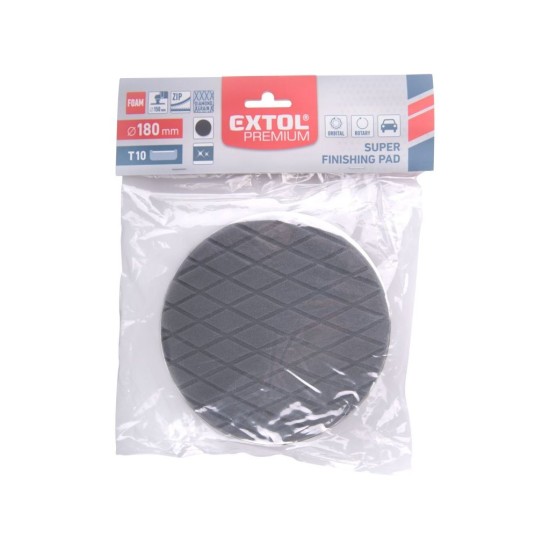 Leštiaci kotúč Pena, diamantový vzor, T10, čierna, ⌀180x35mm, zapustený suchý zips ⌀150mm EXTOL PREMIUM