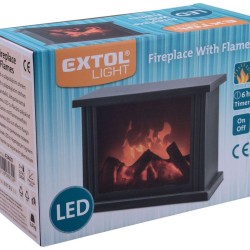Krb s horiacim ohňom 28x12x20cm LED EXTOL LIGHT
