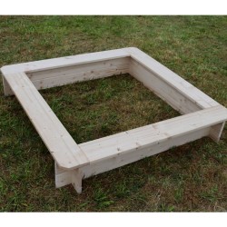 NICE WOOD pískoviště 120x120 cm bez krytu, přírodní