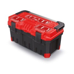 Kufrík na náradie TITAN PLUS s kovovou rukoväťou červený 554x286x276 KISTENBERG