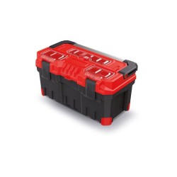 Kufrík na náradie TITAN PLUS s kovovou rukoväťou červený 554x286x276 KISTENBERG