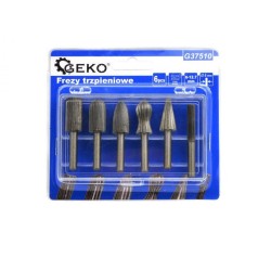 Stopkové frézy, sada 6 ks 6-12,7 mm GEKO Stopkové frézy, sada 6 ks 6-12,7 mm GEKO