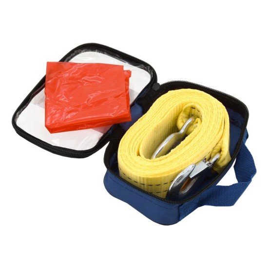 Ploché ťažné lano 3000 kg s karabínami COMPASS Ploché ťažné lano 3000 kg s karabínami COMPASS
