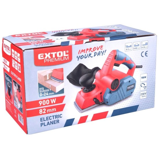 Elektrický hoblík, 900 W, polodrážka 24 mm EXTOL PREMIUM