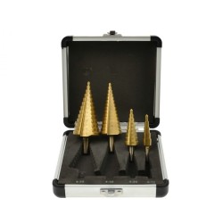 Stupňovité vŕtačky, sada 4ks GEKO