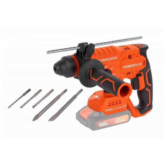 POWDP15630 Akumulátorové kombinované kladivo 20V bezuhlíkové (bez batérie) POWERPLUS POWDP15630 Akumulátorové kombinované kladivo 20V bezuhlíkové (bez batérie) POWERPLUS
