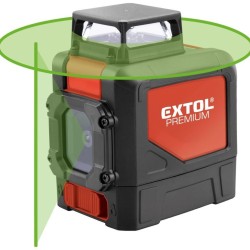 Zelený čiarový laser 30m, krížový samonivelačný EXTOL PREMIUM Zelený čiarový laser 30m, krížový samonivelačný EXTOL PREMIUM