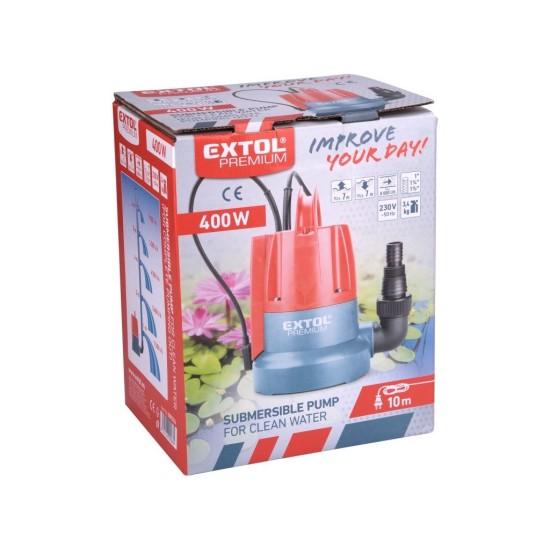 Ponorné čerpadlo na suché čerpanie 400W EXTOL PREMIUM