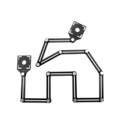 Viacúčelové dvanásťdielne skladacie pravítko GEKO