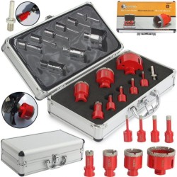 Diamantový vrták, sada, 6, 8, 10, 12, 20, 35, 45, 68 mm MAR-POL
