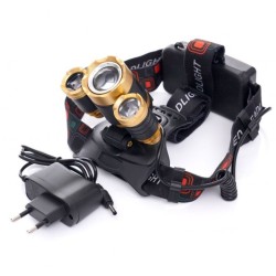 Čelovka (dobíjacia) 3xLED 1xT6 zoom + 2xQ5 KRAFT&DELE