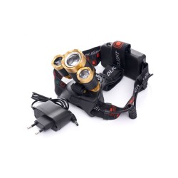 Čelovka (dobíjacia) 3xLED 1xT6 zoom + 2xQ5 KRAFT&DELE