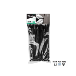 Stahovací pásky na vodiče 4.8x180mm 100 ks UV BLACK